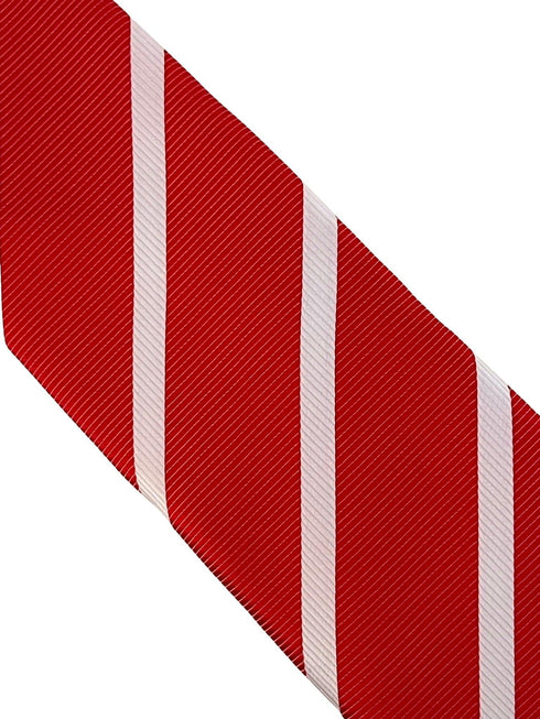 red and white classic  striped  tie